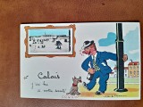 Carte postala, vacanta a Calais, 1958