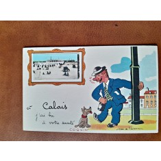 Carte postala, vacanta a Calais, 1958