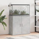 Gossi suport acvariu, gri beton, 81x36x73 cm, lemn prelucrat