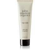 John Masters Organics Rose &amp; Apricot Hair Milk lapte pentru par ce nu necesita clatire pentru varfuri deteriorate 118 ml