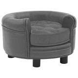 Cumpara ieftin Canapea pentru caini, gri, 48x48x32 cm, plus &amp; piele ecologica