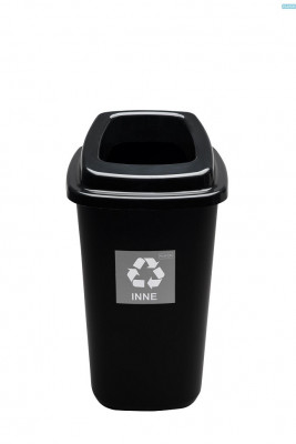 Cos Plastic Reciclare Selectiva, Capacitate 90l, Plafor Sort - Negru Cu Capac Negru - Altele foto
