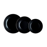 Set de masa Arcopal Zelie Black, 18 piese din sticla opal, negru elegant