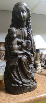 Sculptura lemn Maria și Pruncul foto