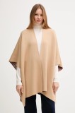 United Colors of Benetton cardigan din l&acirc;nă cu două fețe culoarea bej, 112HEU01N