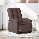 VidaXL Fotoliu rabatabil electric, maro &icirc;nchis, material textil