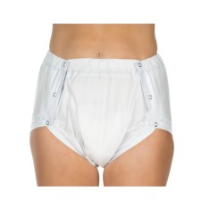 Chilot incontinenta cu capse, nivel 4-5, Suprima, Unisex, PVC, Alb, Mar XL