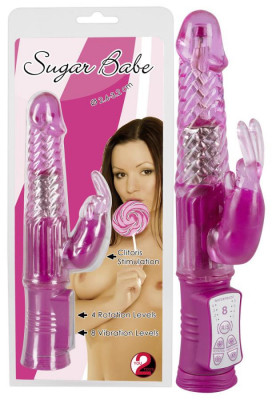 Vibrator Rabbit Sugar Babe, Roz, 22 cm foto