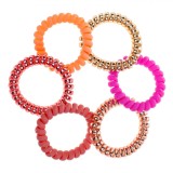 Elastice Păr, Set 6 Bucăți, Plastic, Multicolor, Mat și Strălucitor, Oem