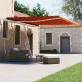VidaXL Copertină autonomă retractabilă manual, oranj/maro, 450x300 cm