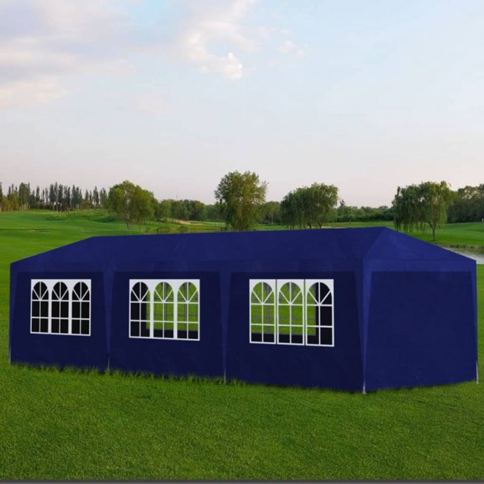 Pavilion pentru petreceri, 8 pereți, 9 x 3 x 2,5 m, Albastru