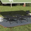 Set 2 Paturi Pliabile Camping vidaXL, Negre, 206x76x74 cm, Cadru Otel, Material Oxford, Usoare, Portabile