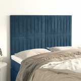 VidaXL Tăblii de pat, 4 buc, albastru &icirc;nchis, 72x5x78/88 cm, catifea