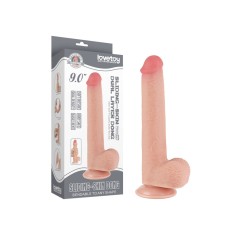 Dildo Realist Sliding-Skin, Ventuza Detasabila, Natural, 22.8 cm