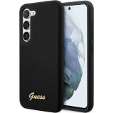 Guess Husa Liquid Silicone Metal Logo Samsung Galaxy S23 Negru