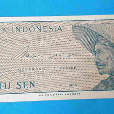 Bancnota Indonezia 1 Satu Sen 1964 - serie AHK0349132 - UNC Superba