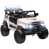 AIYAPLAY Off-road pentru Copii cu Faruri, Claxon, Centură și Telecomandă, &icirc;n PP și Metal, 99x66x68.5 cm, Alb | Aosom Romania
