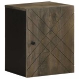 Dulap Baie Negru Lemn Masiv Mango Montat pe Perete 38x33x48cm