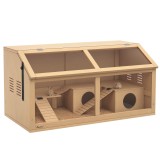 PawHut Cusca din Lemn pentru Hamsteri, Finisaj Lemn Natur | Aosom Romania