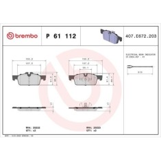 Placute frana Peugeot 508 I (8d) 11.10-12.18, 508 Sw Box / Estate (8e) 11.11-, 508 Sw I (8e) 11.10-12.18, Fata, BREMBO