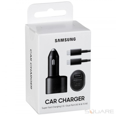 Incarcatoare Samsung Car Quick Charger Dual, USB 15W &amp;amp; Type-C 45W, Black foto