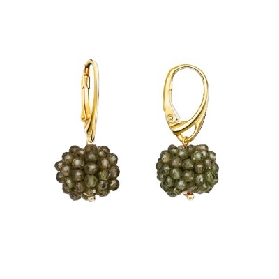 Cercei Diva din cuarț rutilat verde foto