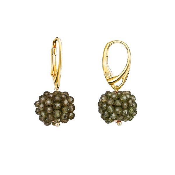 Cercei Diva din cuarț rutilat verde