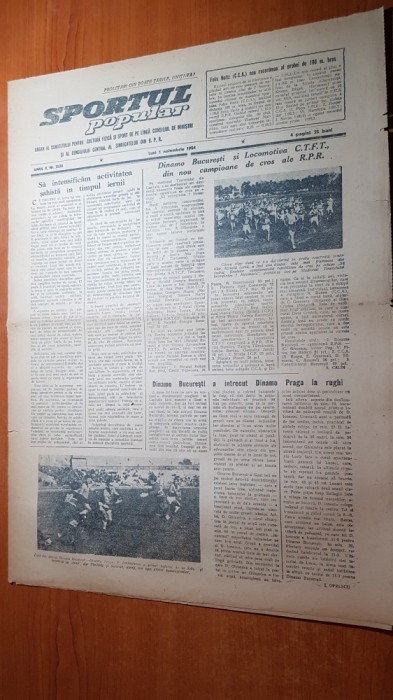 sportul popular 1 noiembrie 1954-etapa diviziei A la fotbal,CCA-progrsul oradea