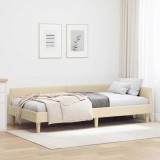 VidaXL Cadru de pat colțar Altele cu headboard Manual Crem 90 x 190 cm