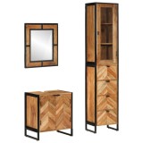 vidaXL Set mobilier de baie, 3 piese, fier și lemn masiv de acacia 3217120