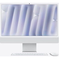 Sistem Desktop PC iMac 24 cu procesor Apple M4, 10 nuclee CPU and 10 nuclee GPU, 24, Retina 4.5K, 24GB, 1TB SSD, Silver