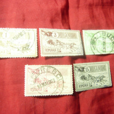 Serie mica Romania 1903 Caisorii , 5 valori stampilat