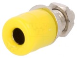 Soclu banană galben 4mm 20A nichelat
