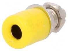 Soclu banană galben 4mm 20A nichelat