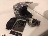 Casca Moto Enduro ATV + Ochelari, Manusi, Cagula, Interior Detasabil, Cozoroc Reglabil, Protectie ECE, Marime S, M, L, XL