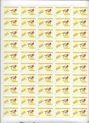 Romania 2002 - Servicii postale II uzuale, serie in coli de 50 ,MNH, LP 1594 foto