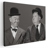 Tablou Stan Laurel si Oliver Hardy din Stan si Bran 1551 Tablou canvas pe panza CU RAMA 50x70 cm