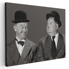 Tablou Stan Laurel si Oliver Hardy din Stan si Bran 1551 Tablou canvas pe panza CU RAMA 20x30 cm