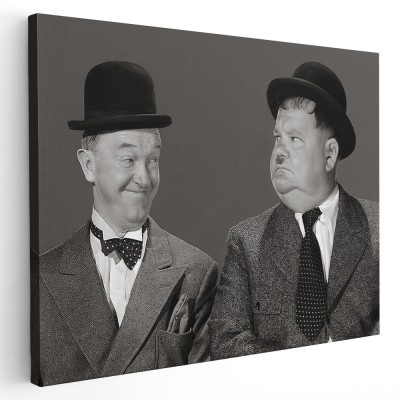 Tablou Stan Laurel si Oliver Hardy din Stan si Bran 1551 Tablou canvas pe panza CU RAMA 70x100 cm foto