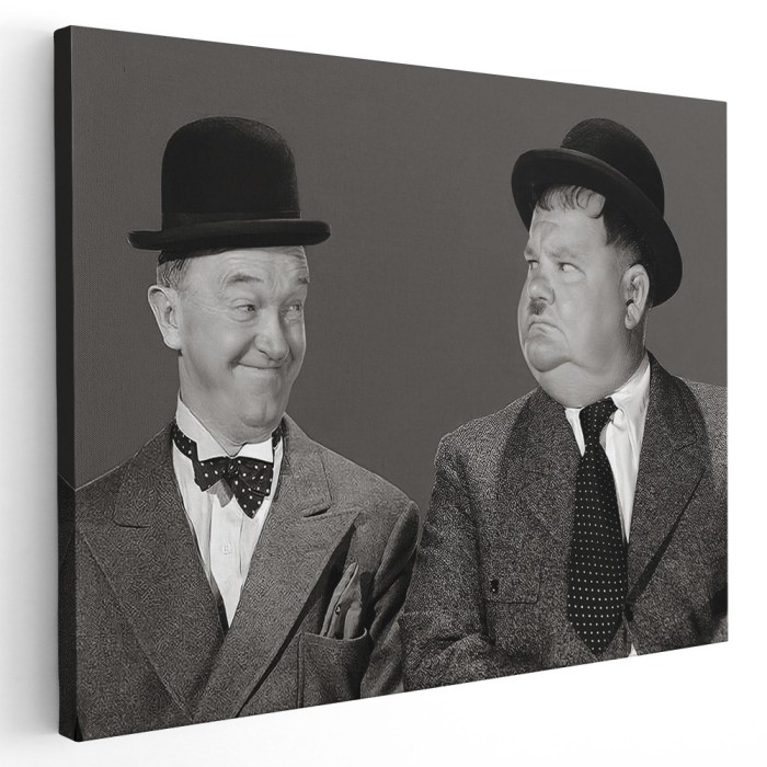 Tablou Stan Laurel si Oliver Hardy din Stan si Bran 1551 Tablou canvas pe panza CU RAMA 70x100 cm