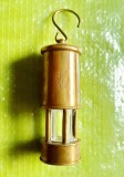 G118-Lampa mica miner decor perioada interbelica alama masiva sticla originala.