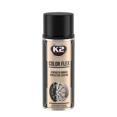 Vopsea Cauciucată Spray Negru Lucios (Folie Lichidă Removibilă) - K2 Color Flex 400ml