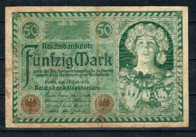 Germania 1920 - 50 Mark, circulata foto