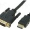 Cablu DVI - HDMI, DVI-D (24+1) mufa, HDMI mufa, 1.8m, negru, VCOM - CG481G-018-PB