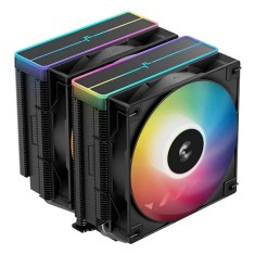 Cooler procesor deepcool ag620 argb v2 negru marime heatsink 161x136x129mm 2 ventilatoare argb viteza ventilator