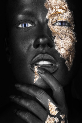 Tablou canvas Make-up auriu 3, 70 x 105 cm foto
