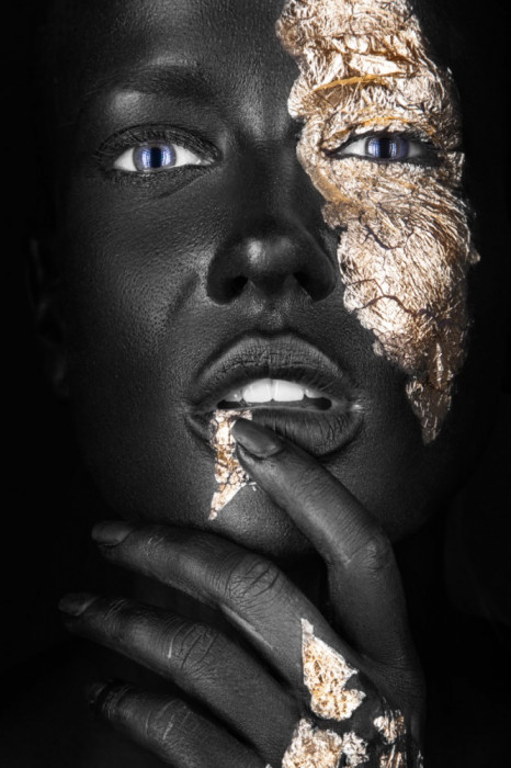 Fototapet autocolant Make-up auriu 3, 150 x 205 cm