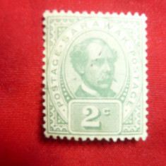 Timbru 2C verde Sarawak Colonie Britanica 1889 Sir Ch.Broke , fara guma