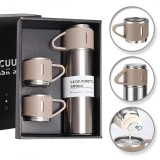 Set termos 500 ml, cu 3 cani bej, ambalat in cutie de cadou, JollyMag, BD24BEZ