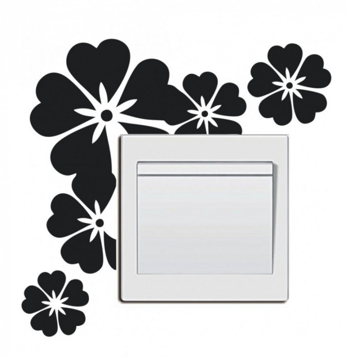 Sticker decorativ pentru intrerupator, Flori, 11 cm, 12208ST